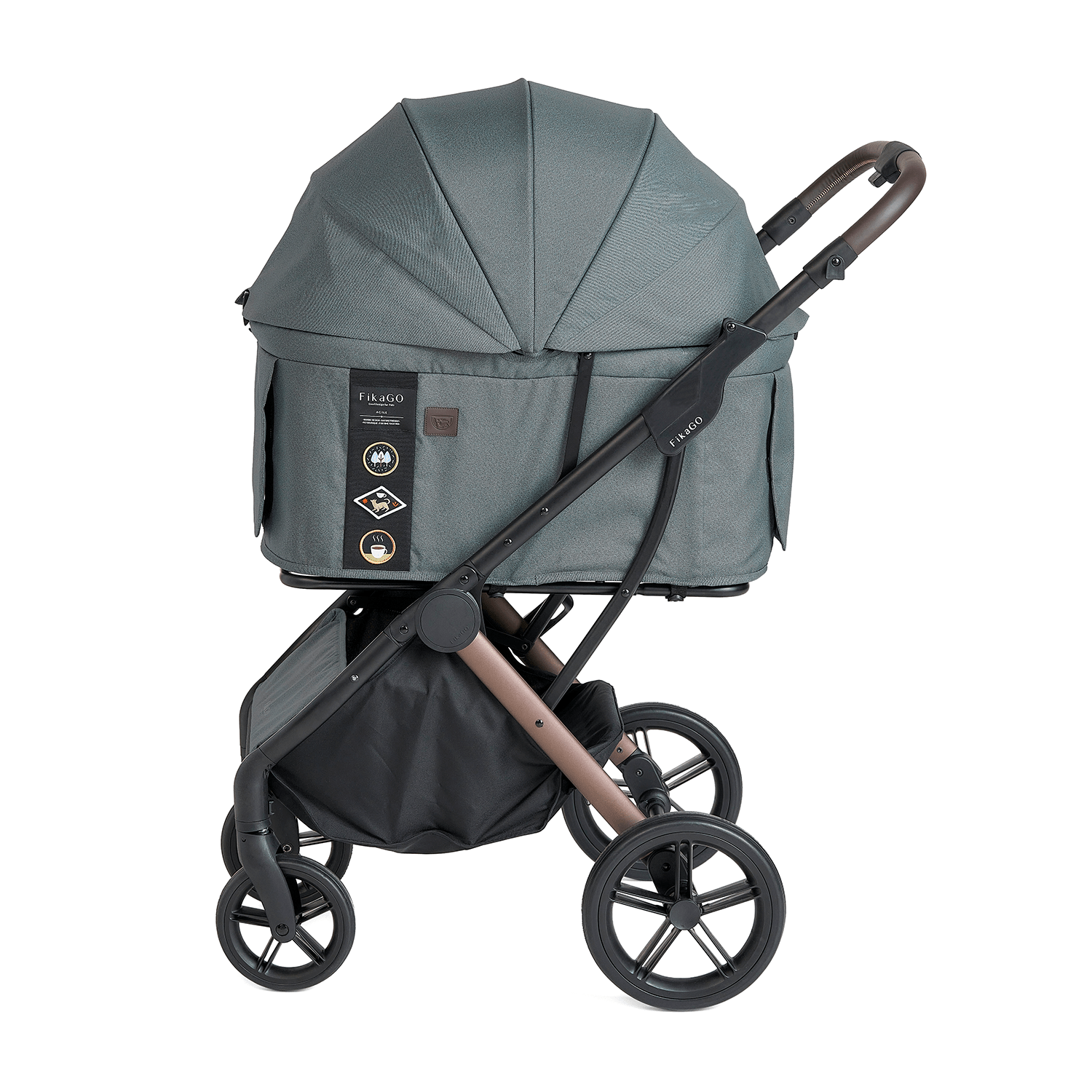 FikaGO AGILE 2 pet stroller front view vintage green