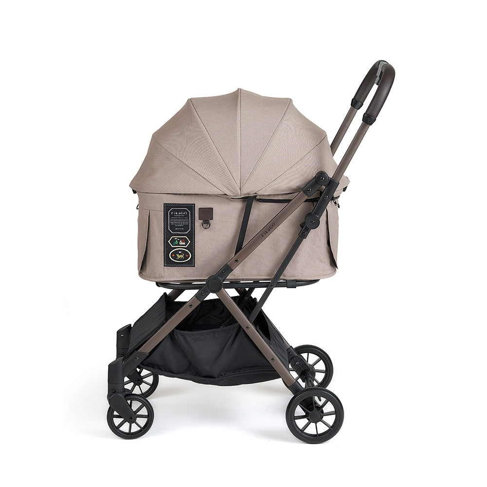 FikaGO FREE TO GO 2 pet stroller front view sandy beige