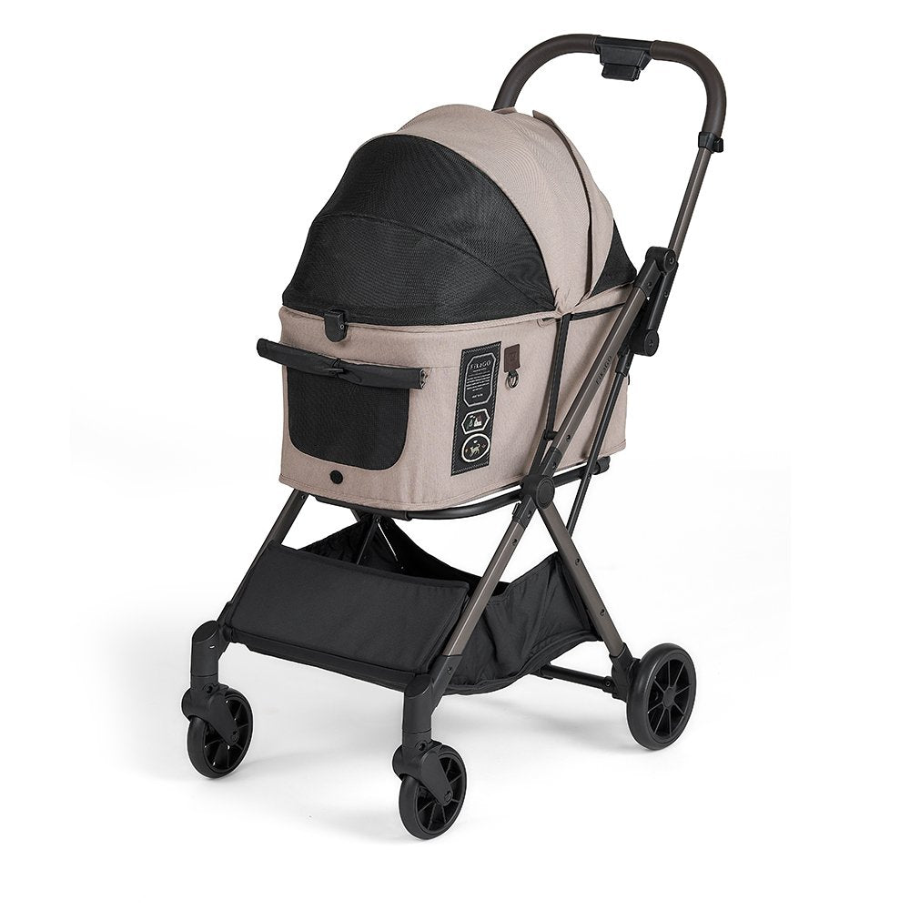 FikaGO FREE TO GO 2 pet stroller with breathable mesh window in three-quarter view
