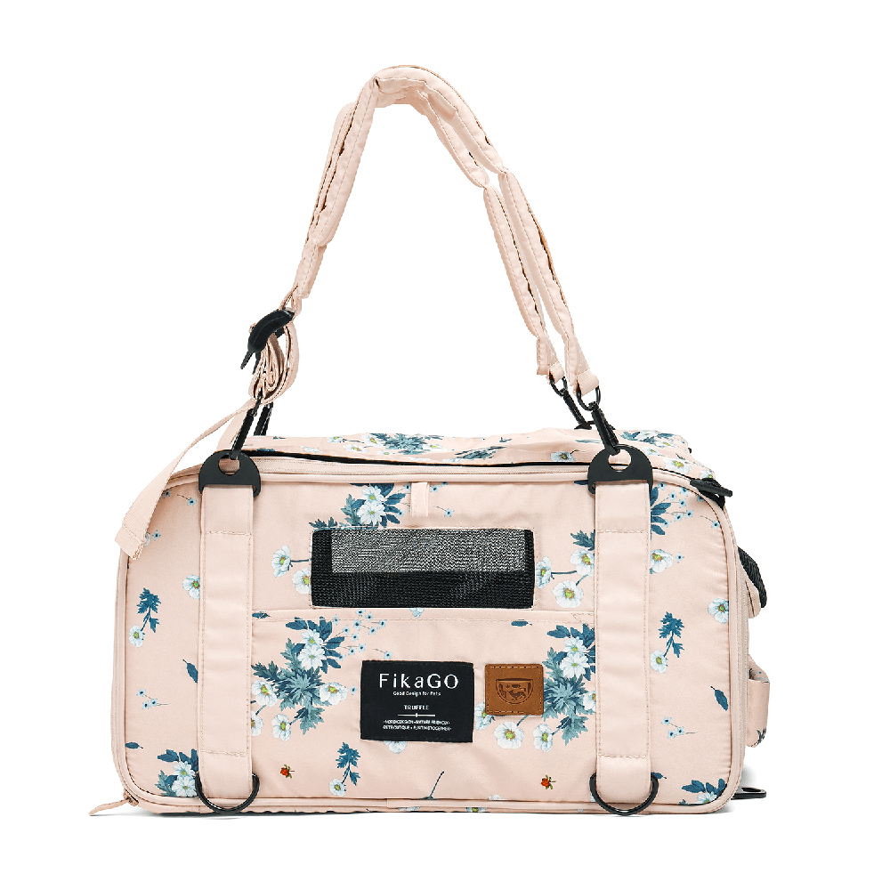 FikaGO TRUFFLE carry-on pet bag front view in arctic flower