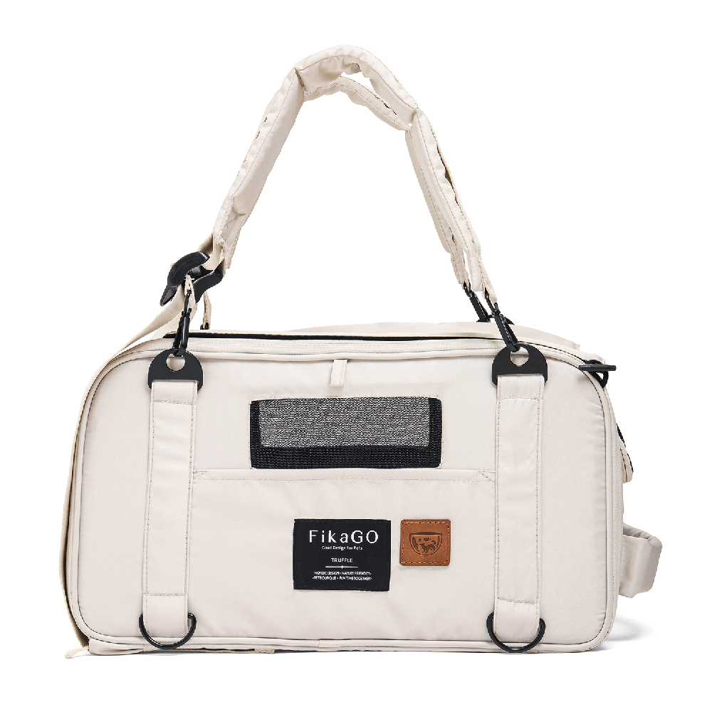 FikaGO TRUFFLE carry-on pet bag front view in cream cloud