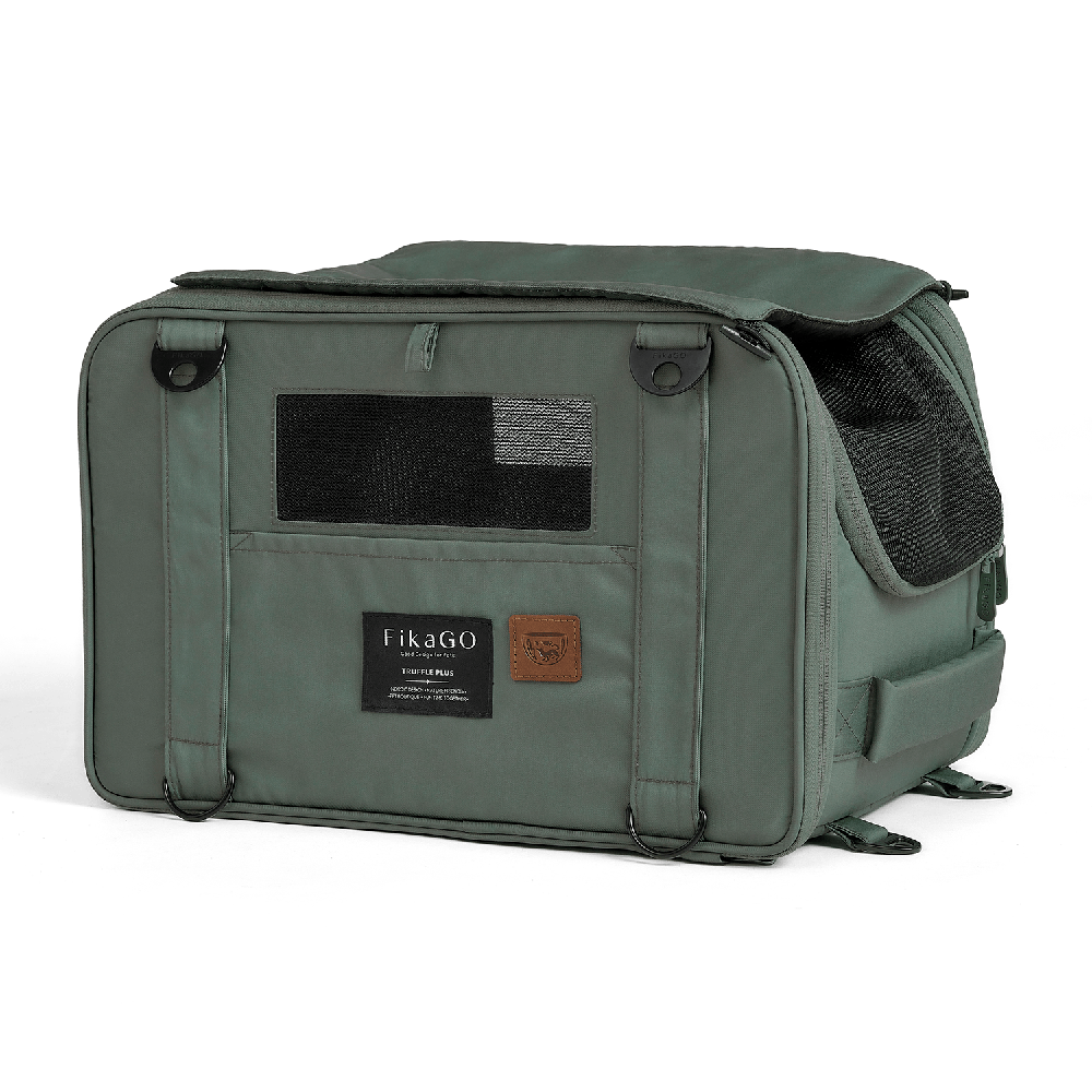 FikaGO TRUFFLE PLUS pet carrier three-quarter view in vintage green