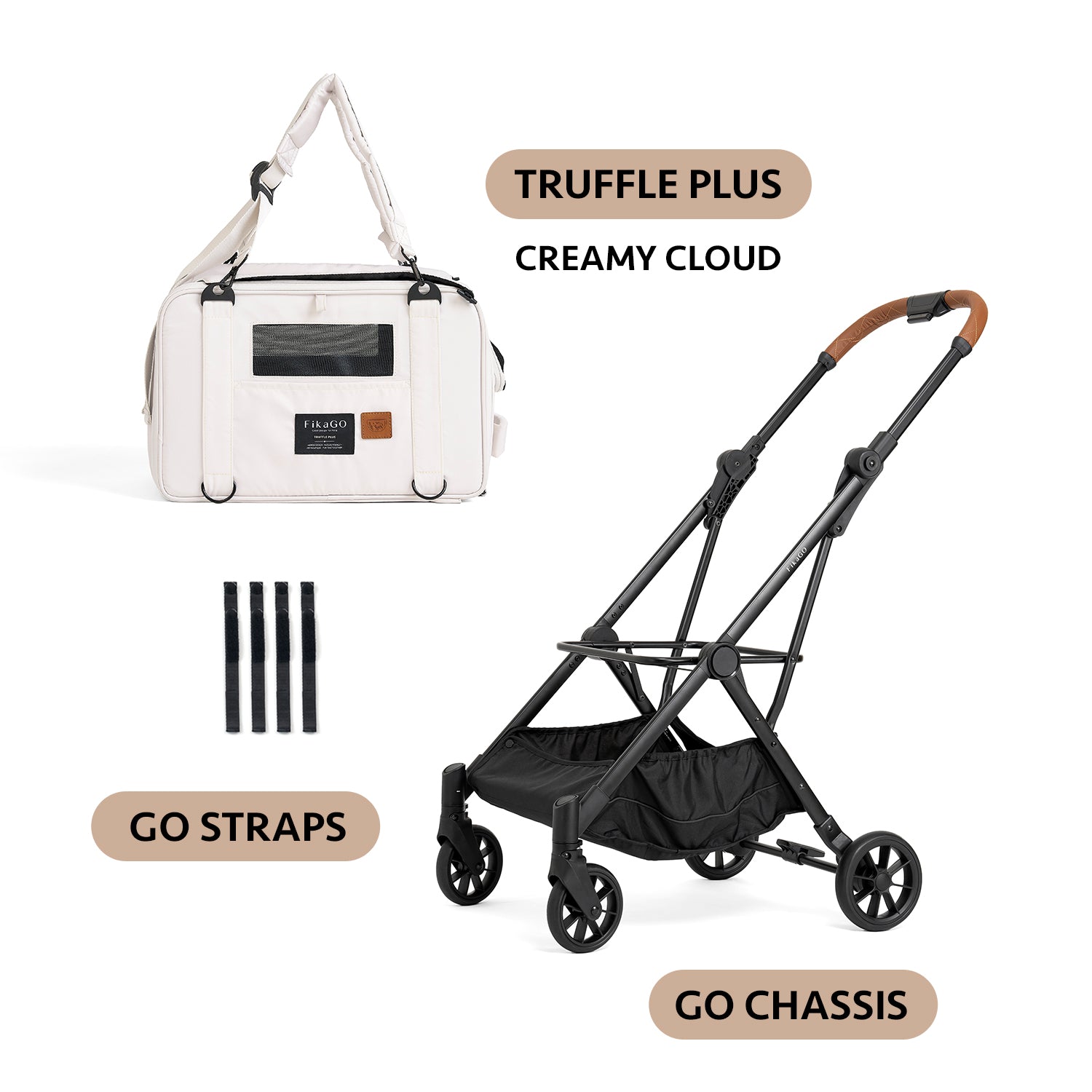 TRUFFLE PLUS + GO Travel System - Creamy Cloud