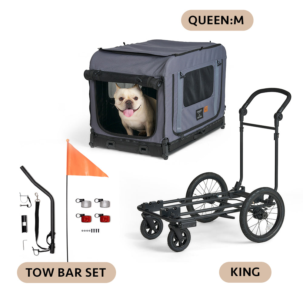 QUEEN & KING & TOW BAR PET BIKE TRAILER - M