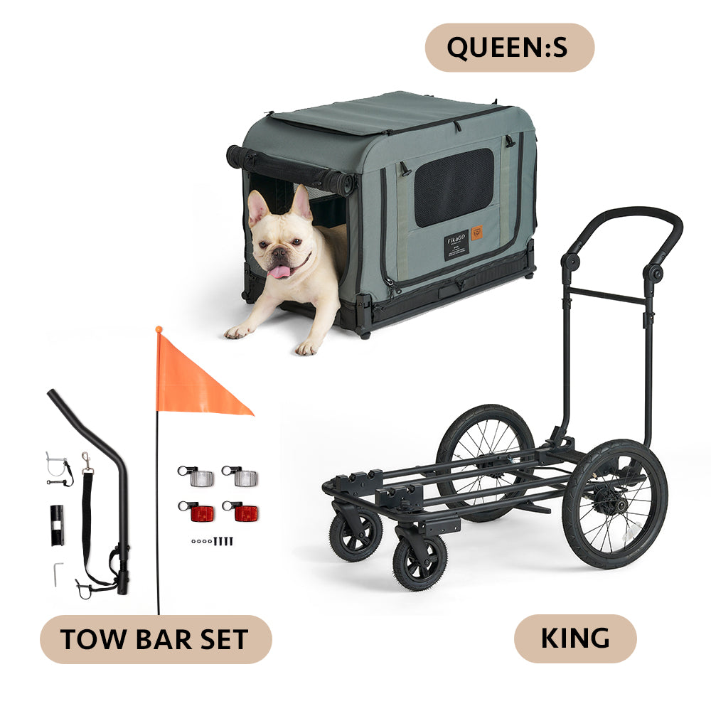 QUEEN & KING & TOW BAR PET BIKE TRAILER - S