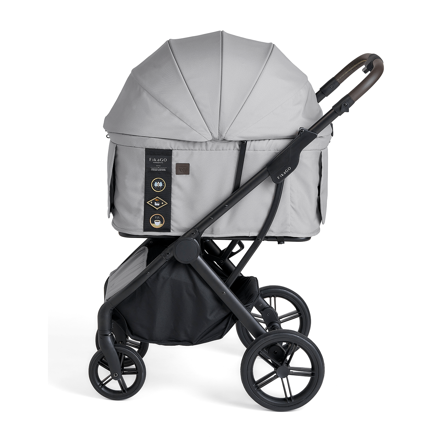 FikaGO AGILE 2 pet stroller front view soft grey