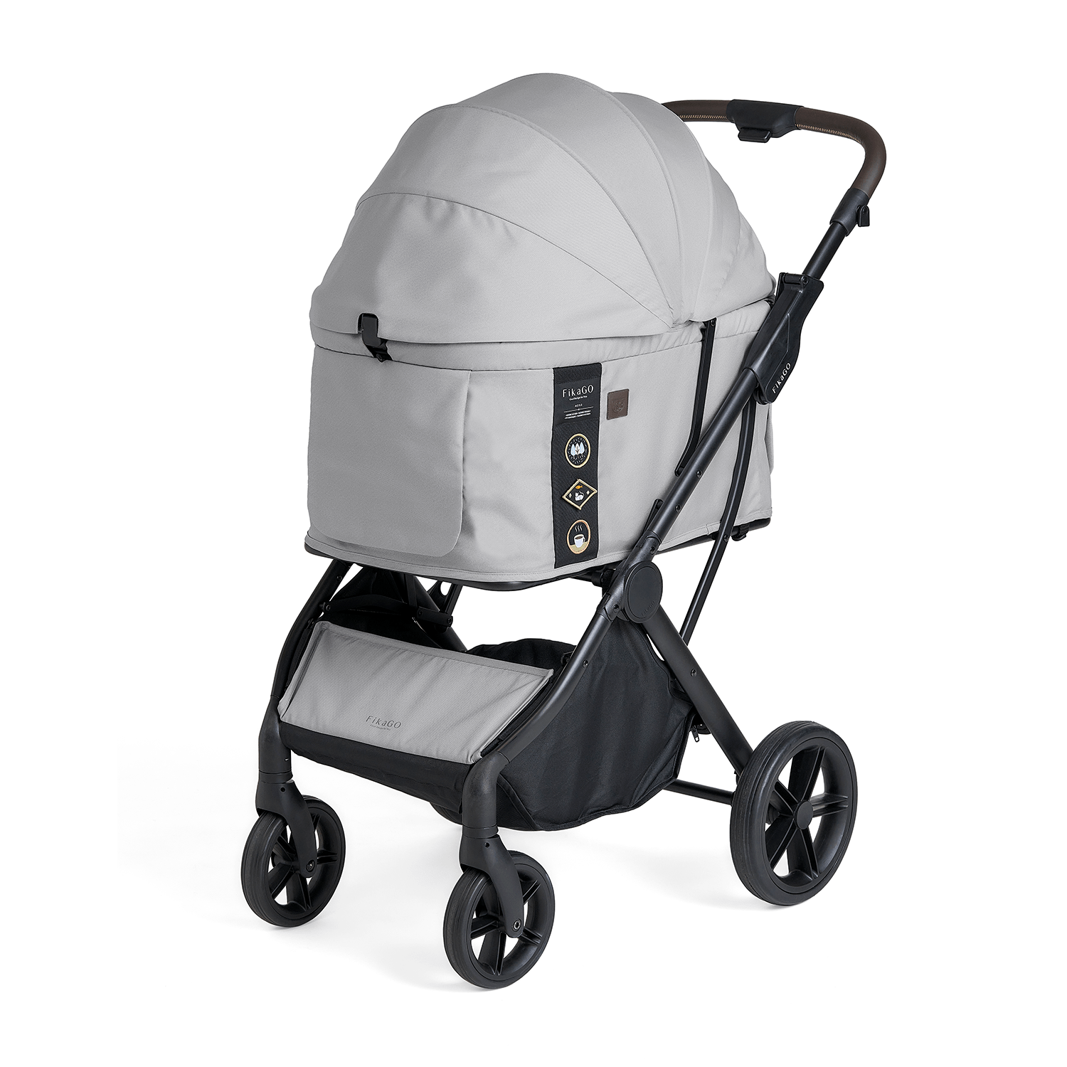 FikaGO AGILE 2 pet stroller in three-quarter view soft grey