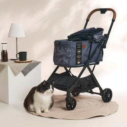FikaGO FREE TO GO 2 pet stroller with a cat beside