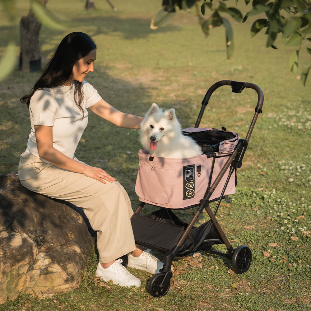 Lightweight Foldable Pet Stroller | FREE TO GO 2 - Mist Pink – FikaGO