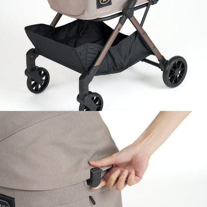 FikaGO FREE TO GO 2 pet stroller with magnetic storage basket and quick-release clip