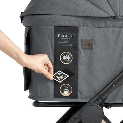 FikaGO AGILE2 pet stroller with custom embroidered patch