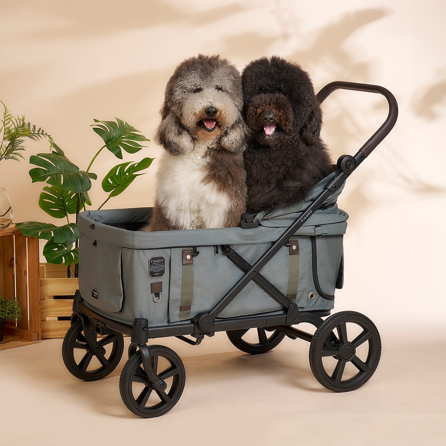 jeep dog stroller FikaGo - KROSS Green