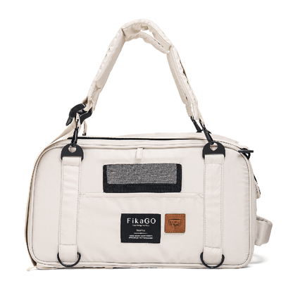 FikaGO TRUFFLE carry-on pet bag front view in cream cloud
