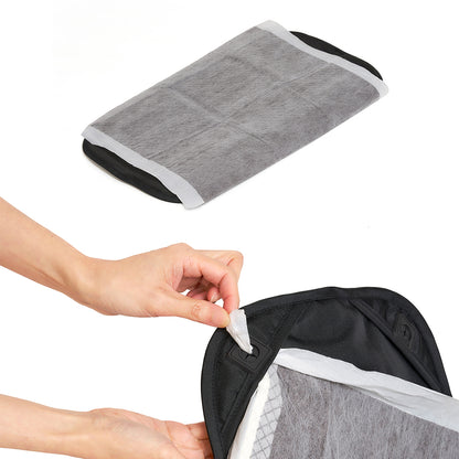Inner padding with built-in non-slip diaper pad fastening to keep the pad securely in place.